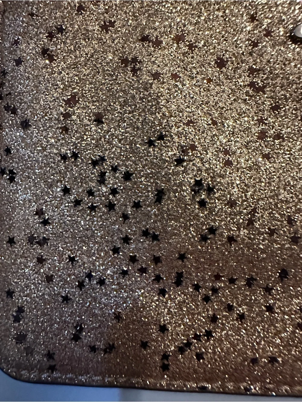 COACH Gold Glitter Zip Wristlet Pouch